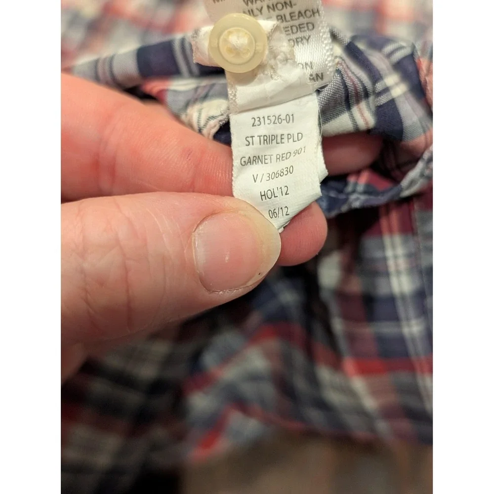 Banana Republic Shirt Mens Large Red Blue Plaid Long Sleeve‎ Button Down Casual
